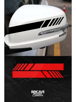 Yan Ayna Şerit Araba-Motosiklet Cam Etiket Sticker 18x5cm