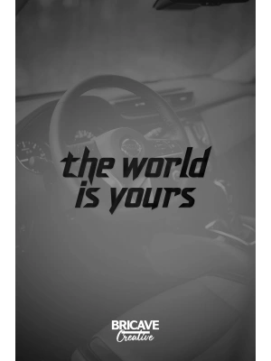 The World is Yours Motivasyon JDM Araba-Motosiklet Cam Etiket Sticker 19x9cm