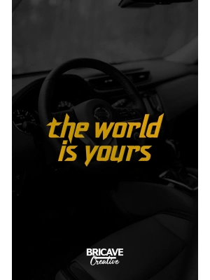 The World is Yours Motivasyon JDM Araba-Motosiklet Cam Etiket Sticker 19x9cm