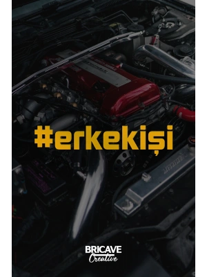 Erkek İşi Yazı JDM Araba-Motosiklet Cam Etiket Sticker 20x4,4cm