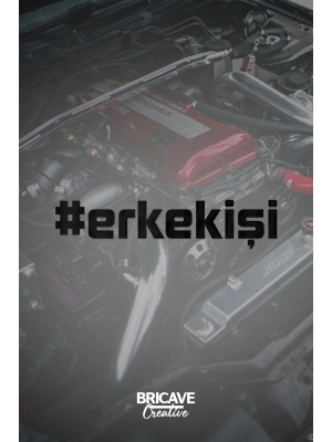 Erkek İşi Yazı JDM Araba-Motosiklet Cam Etiket Sticker 20x4,4cm