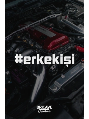 Erkek İşi Yazı JDM Araba-Motosiklet Cam Etiket Sticker 20x4,4cm