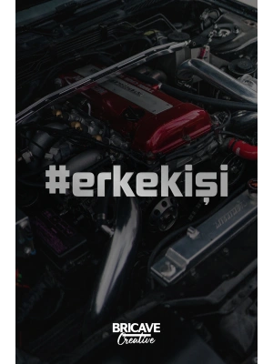 Erkek İşi Yazı JDM Araba-Motosiklet Cam Etiket Sticker 20x4,4cm