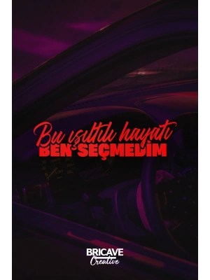 Bu Işıltılı Hayatı Ben Seçmedim Yazı JDM Araba-Motosiklet Cam Etiket Sticker 22x6,2cm