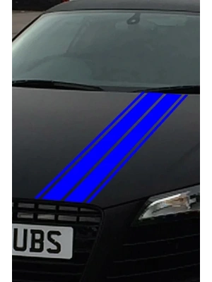 Çift Şerit Araba Kaput Sticker - Oto Sticker - 120x15cm