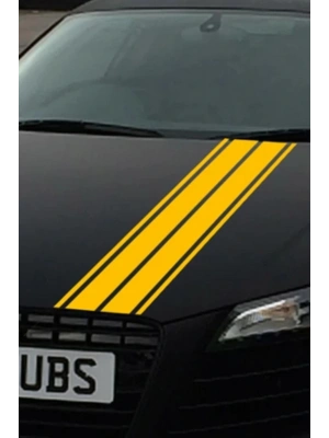 Çift Şerit Araba Kaput Sticker Oto Sticker 120x15cm