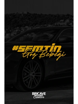 Semtin Göz Bebeği Yazı JDM Araba-Motosiklet Cam Etiket Sticker 19x6cm