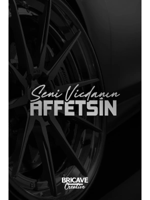 Seni Vicdanın Affetsin Yazı JDM Araba-Motosiklet Cam Etiket Sticker 24x8,4cm