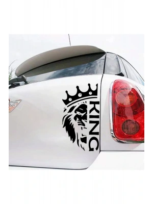 King Araba, Motorsiklet, Kask, Laptop, Cam, Duvar Sticker 25x14 cm