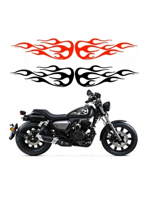 Alevli Sticker Araba, Motorsiklet, Kask, Laptop, Cam Sticker 35,5x13 Cm 2 Adet