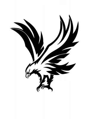 Uçan Kartal Oto Sticker, Motorsiklet Sticker, Kask Sticker 14x12 Cm