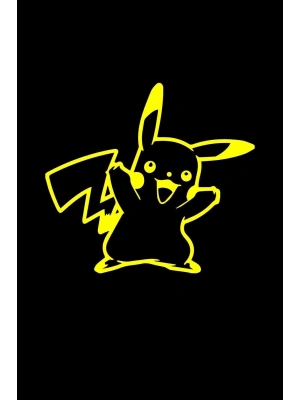 Pikachu Araba, Motorsiklet, Kask, Laptop, Cam Sticker 14x13 Cm