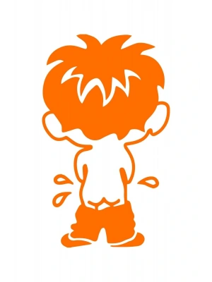 Çiş Yapan Çocuk Depo Kapağı Araba, Motorsiklet, Kask, Laptop, Cam Sticker 12x7 Cm