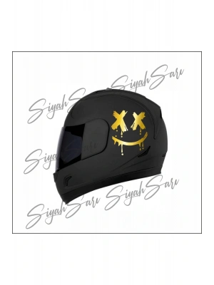 Motor Kask Sticker X X Gülen Yüz Araba Motorsiklet motor Kask Sticker Etiket Folyo