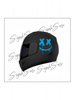 Motor Kask Sticker X X Gülen Yüz Araba Motorsiklet motor Kask Sticker Etiket Folyo