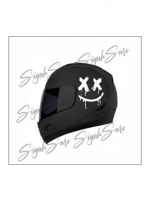 Motor Kask Sticker X X Gülen Yüz Araba Motorsiklet motor Kask Sticker Etiket Folyo
