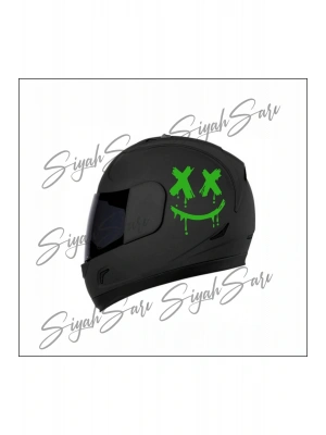 Motor Kask Sticker X X Gülen Yüz Araba Motorsiklet motor Kask Sticker Etiket Folyo