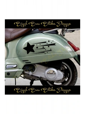 Yıldız Hız 25x13 2 Adet (SAĞ SOL) Depo Kapağı Araba Sticker Oto Motorsiklet Motor Kask Sticker