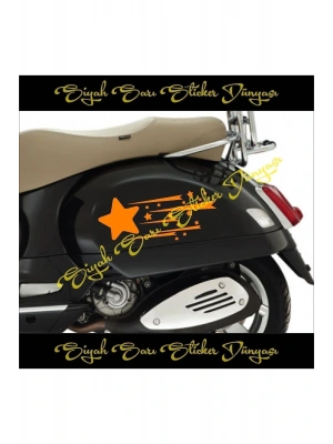 Yıldız Hız 25x13 2 Adet (SAĞ SOL) Depo Kapağı Araba Sticker Oto Motorsiklet Motor Kask Sticker
