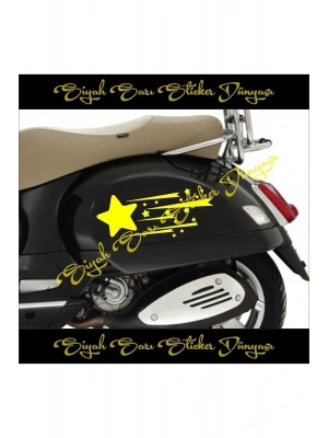 Yıldız Hız 25x13 2 Adet (SAĞ SOL) Depo Kapağı Araba Sticker Oto Motorsiklet Motor Kask Sticker