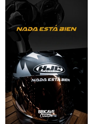 Nada Está Bien / Hiçbir Şey Yolunda Değil Yazı JDM Motosiklet Kask Etiket Sticker 12x1cm