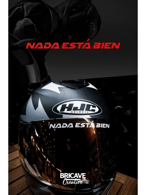 Nada Está Bien / Hiçbir Şey Yolunda Değil Yazı JDM Motosiklet Kask Etiket Sticker 12x1cm