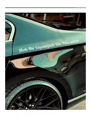 Hızlı Bir Yaşam Gizli Bir Mücadele 60x6 Cm Araç Yazı Sticker Traktör Kamyon Araba