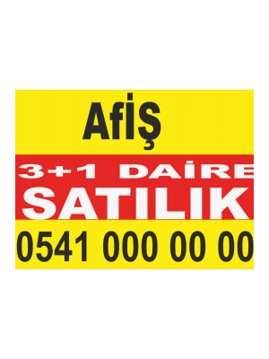 (70 Cm X 100 Cm) 3+1 Satılık Daire Branda - Afiş- Pankart