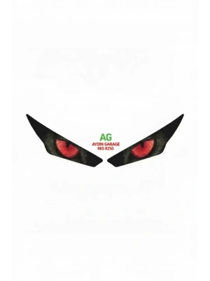 RKS R250 2023 UYUMLU FAR STİCKER KIRMIZI GÖZ