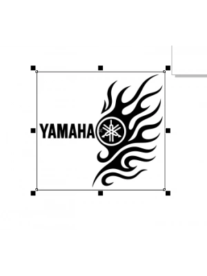 Yamaha alev logo beyaz 12,5x11,5 Cm