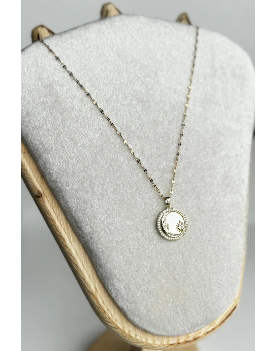 Özel Seri Gün Batımı Tasarım 45 Cm Kadın Çelik Kolye