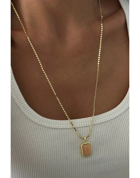 Premıum Seri Cats Eye Tasarım Plaka Model 60 Cm Ezme Zincirli Kadın Çelik Kolye