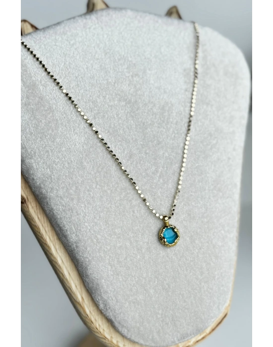 Özel Seri Calm Ocean Tasarım Ezme Zincirli 60 Cm Kadın Çelik Kolye