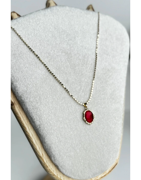 Özel Seri Scarlet Grace Tasarım Arpa Zincirli 60 Cm Kadın Çelik Kolye