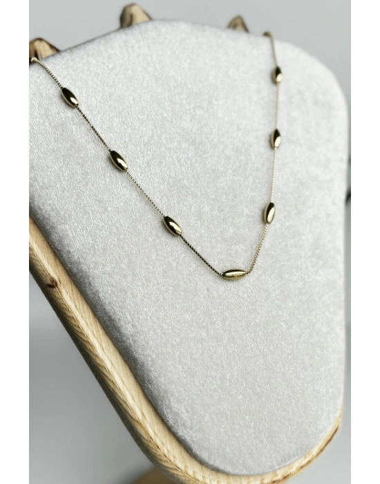 Özel Seri Oval Detaylı 45 Cm Kadın Çelik Kolye