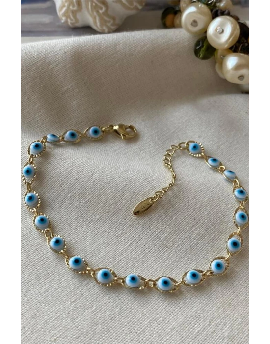 Özel Seri 14 K Xuping Nazar Boncuğu Tasarım Kadın Çelik Bileklik