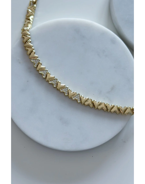 Özel Seri Ters Kalp Tasarım 14K Xuping Kadın Çelik Bileklik