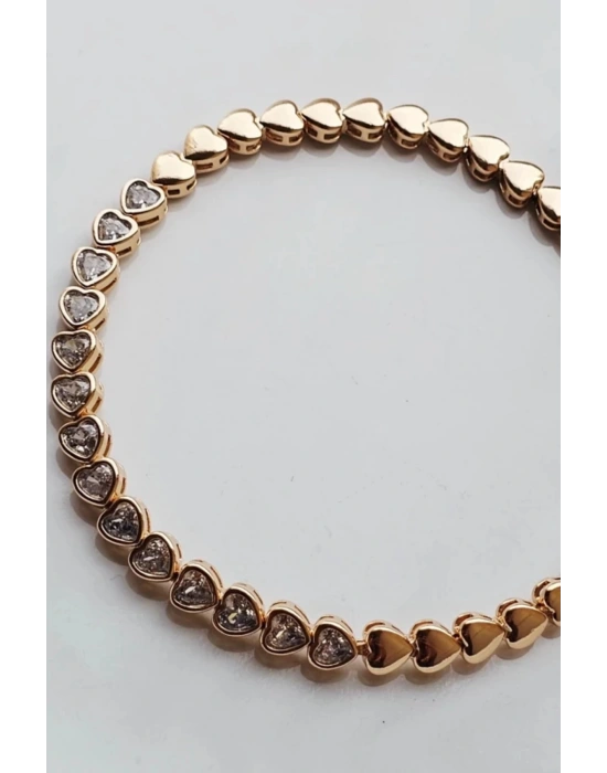 Özel Seri Su Yolu Kalp Tasarım Rose Renk Xuping Kadın Çelik Bileklik