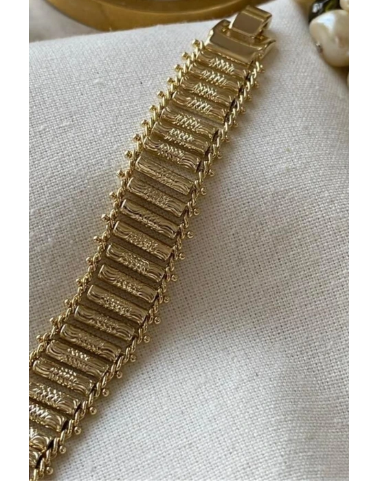 Özel Seri Tırtıklı Silindir Tasarım 14K Xuping Kadın Çelik Bileklik