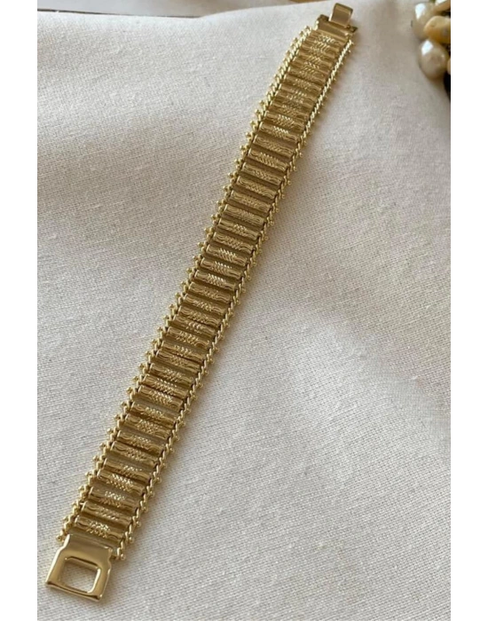 Özel Seri Tırtıklı Silindir Tasarım 14K Xuping Kadın Çelik Bileklik