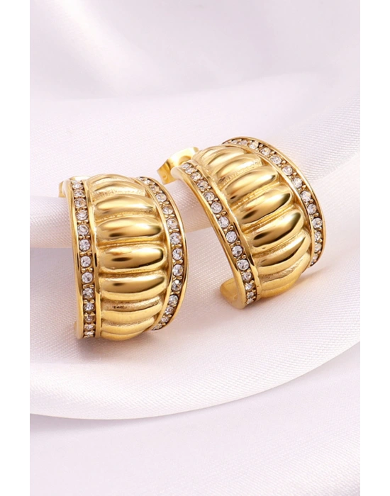 Premıum Seri Lydıa Bombe Tasarım Kadın Çelik Küpe