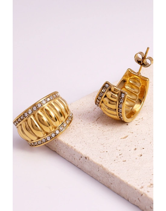 Premıum Seri Lydıa Bombe Tasarım Kadın Çelik Küpe