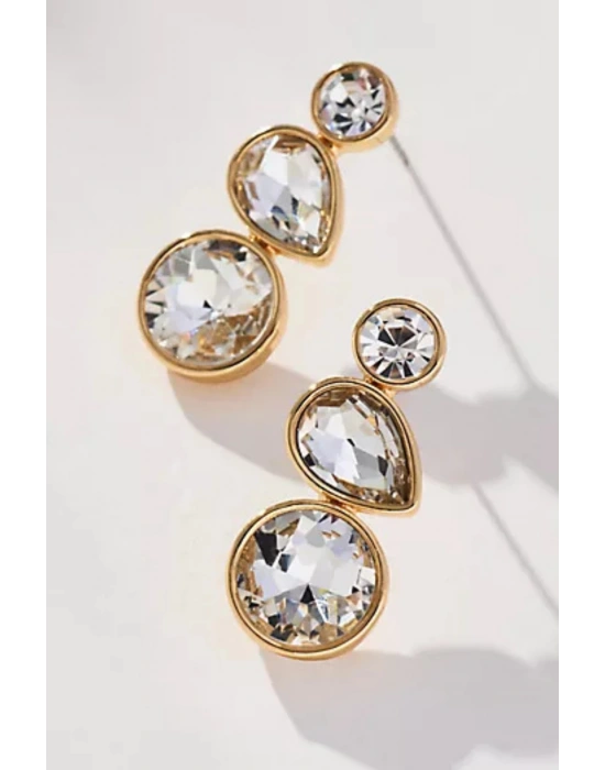 Premıum Seri Crystal Cascade Tasarım Zirkon Taşlı Kadın Çelik Küpe