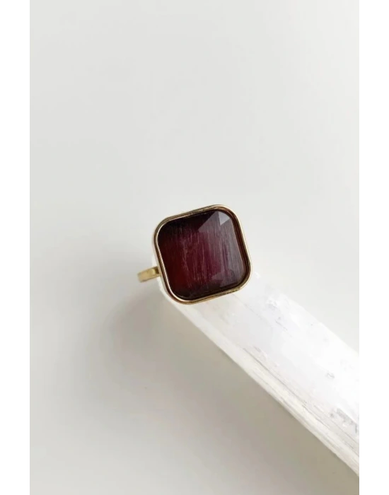 Aurum Brown Tasarım Ayarlanabilir Kadın Çelik Yüzük