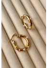 Özel Seri Pearl Hoop Glow Halka Tasarım Kadın Çelik Küpe