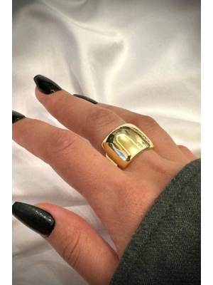 Özel Seri İthal Cilalı Kalın Ayna Model Bombe Tasarım Ayarlanabilir Kadın Yüzük