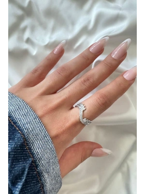 Yeni Sezon Kraliçe Taç Tasarım Model Zirkon Taşlı Ayarlanabilir Kadın Yüzük