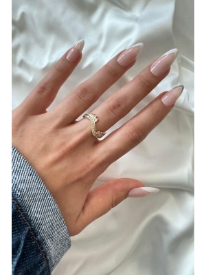 Yeni Sezon Kraliçe Taç Tasarım Model Zirkon Taşlı Ayarlanabilir Kadın Yüzük