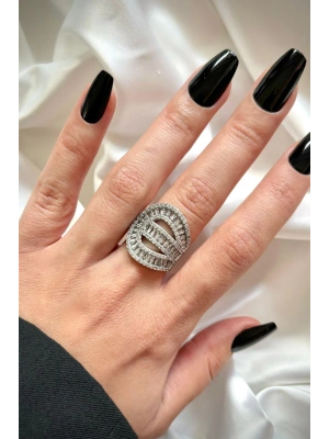 Yeni Sezon Baget Taşlı Özel Tasarım Gemici Düğüm Büyük Sarmal Ayarlanabilir Kadın Çelik Yüzük