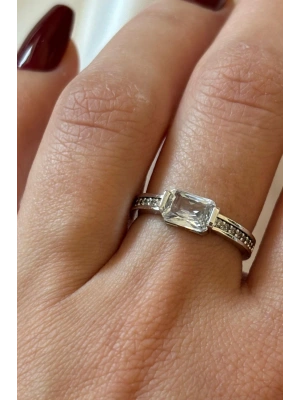 Yeni Sezon Baget Tek Taş Tasarım Ayarlanabilir Kadın Yüzük